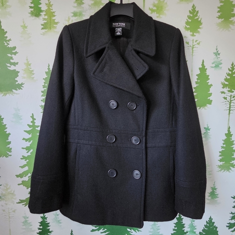 New York & Company Black Peacoat